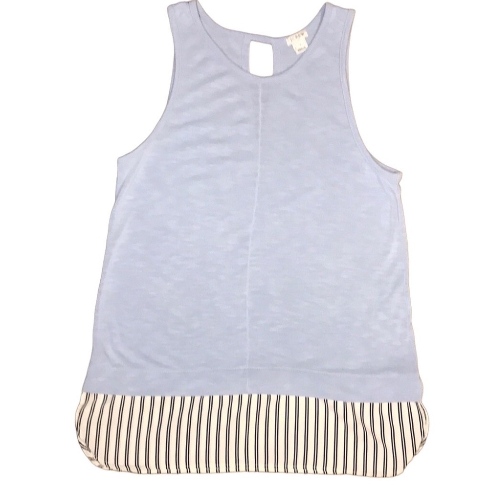 J. Crew Sleeveless Layered Detail Tank in Blue Size Small